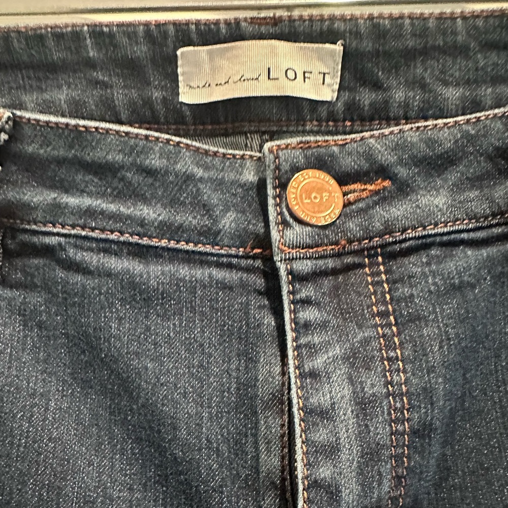 LOFT Curvy Skinny Blue Jeans Classic Medium-Dark Wash Women’s 31 / 12 - Picture 3 of 4